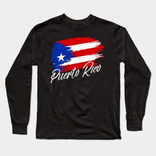 Puerto Rican Flag - Grunge design - white Long Sleeve T-Shirt